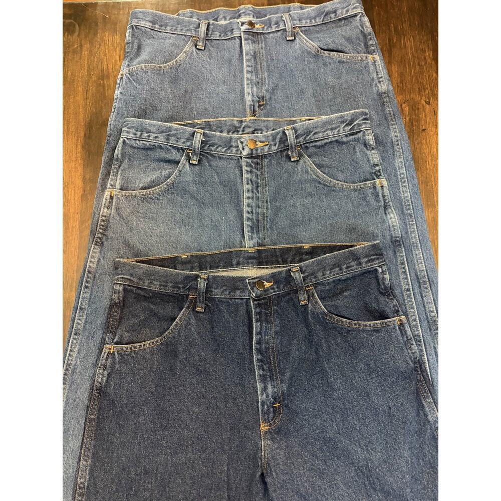 (3) Rustler Men's Regular Fit Jeans, Size 35 X 32 1087619PW EUC Lot - Picture 2 of 9